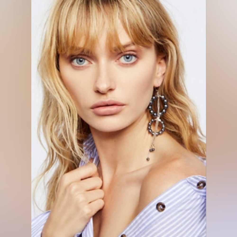 Baroque Pearl Double Hoop Earrings
